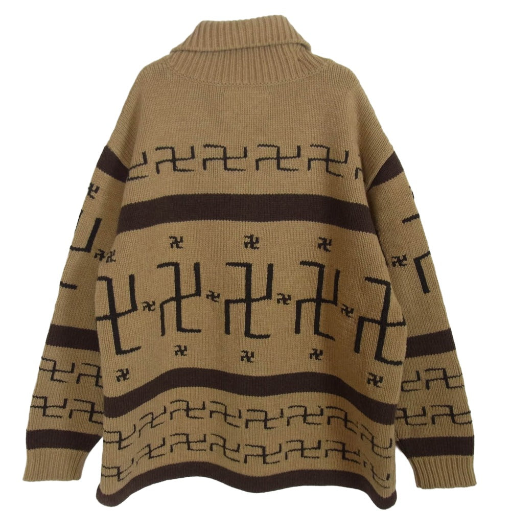 WACKO MARIA ワコマリア 18AW COWICHAN SWEATER カウチン ニット セーター ライトブラウン系 M【中古】