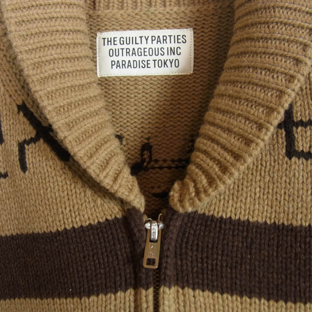 WACKO MARIA ワコマリア 18AW COWICHAN SWEATER カウチン ニット セーター ライトブラウン系 M【中古】