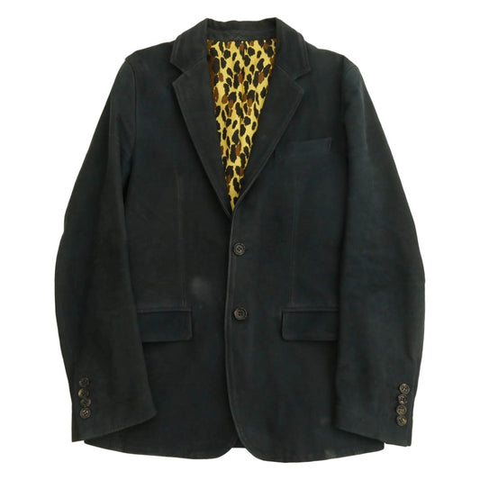 WACKO MARIA ワコマリア ヌバック レザー 牛革 テーラード ジャケット ネイビー系 S【中古】