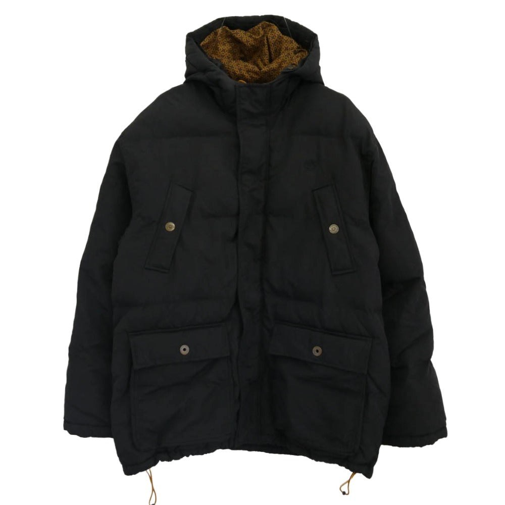 Timberland ティンバーランド フード リブ ダウン ジャケット ブラック系 L【中古】