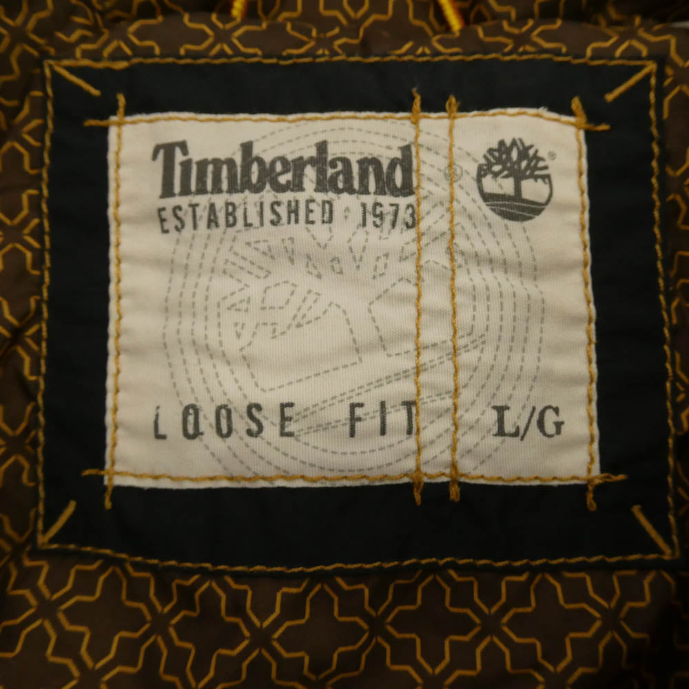 Timberland ティンバーランド フード リブ ダウン ジャケット ブラック系 L【中古】
