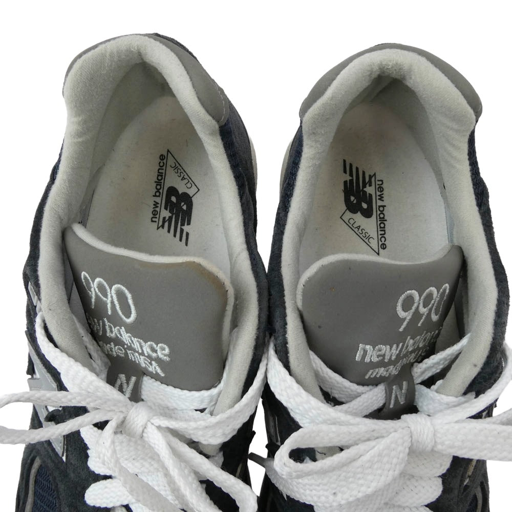 NEW BALANCE ニューバランス M990NB2 990 USA製 ローカット スニーカー ネイビー ネイビー系 グレー系 27cm【中古】