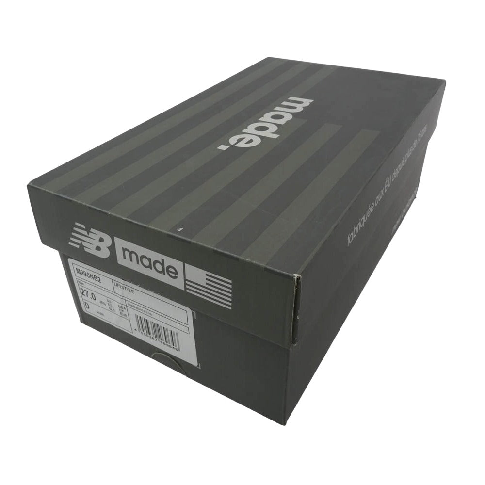 NEW BALANCE ニューバランス M990NB2 990 USA製 ローカット スニーカー ネイビー ネイビー系 グレー系 27cm【中古】