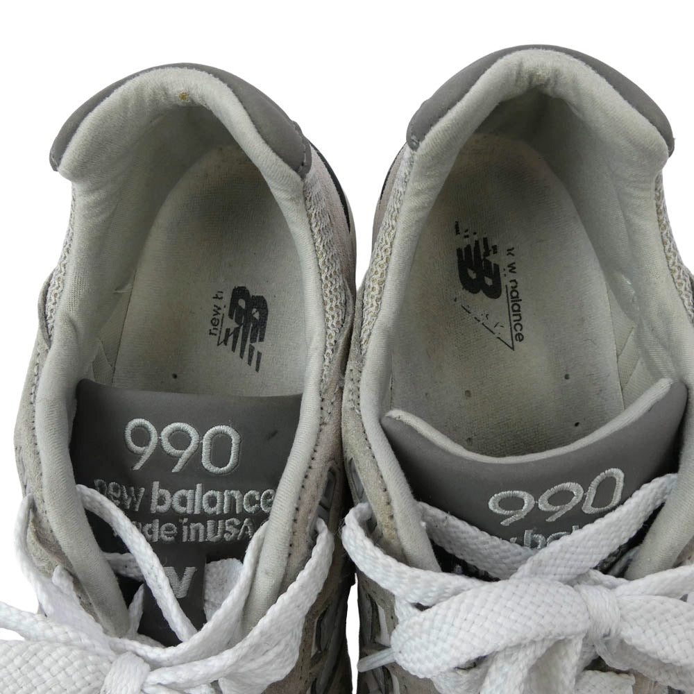 NEW BALANCE ニューバランス M990GY2 990V2 USA製 ローカット スニーカー チャコール系 グレー系 26.5cm【中古】
