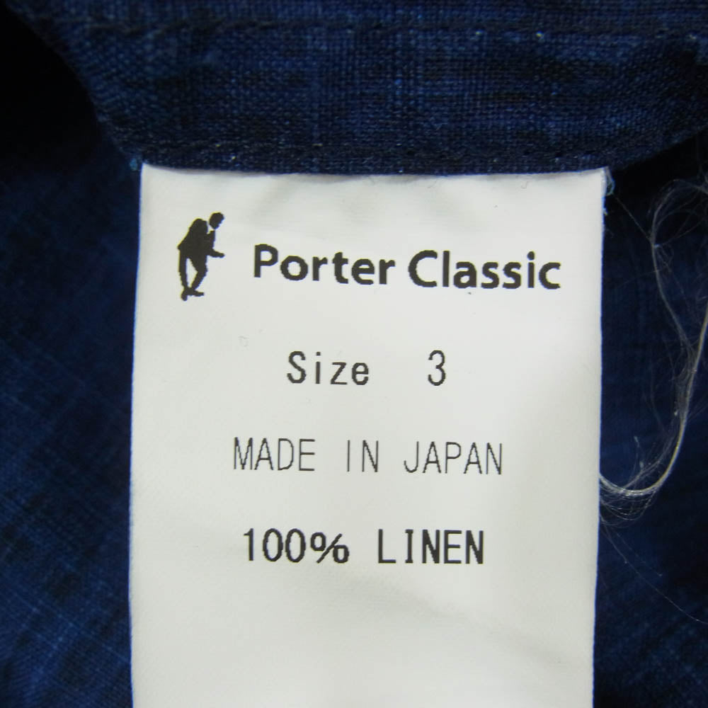 PORTER CLASSIC ポータークラシック FARMER’S LINEN VEST ファーマーズリネンベスト インディゴ ベスト インディゴブルー系 3【中古】