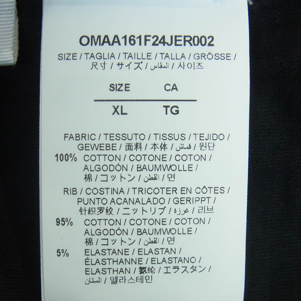 OFF-WHITE オフホワイト OMAA161F24JER002 Arrow Printed Crewneck T-Shirt アロープリント ロゴ 半袖 Tシャツ ブラック系 XL【中古】