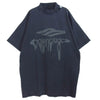 BALENCIAGA バレンシアガ 25SS 787349 TRVS8 3B Liquefied T-Shirt Oversized リキファイド ロゴ オーバーサイズ ダメージ加工 プリント 半袖 Tシャツ チャコール系 2【中古】