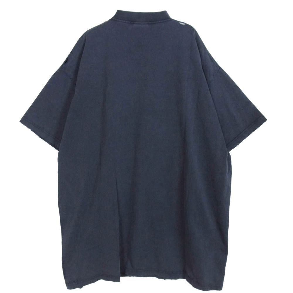 BALENCIAGA バレンシアガ 25SS 787349 TRVS8 3B Liquefied T-Shirt Oversized リキファイド ロゴ オーバーサイズ ダメージ加工 プリント 半袖 Tシャツ チャコール系 2【中古】