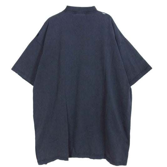 BALENCIAGA バレンシアガ 25SS 787349 TRVS8 3B Liquefied T-Shirt Oversized リキファイド ロゴ オーバーサイズ ダメージ加工 プリント 半袖 Tシャツ チャコール系 2【中古】