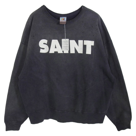 SAINT MICHAEL セントマイケル 24AW SM-YS1-0000-027 Crew Sweat_Saint Black クルーネック スウェット チャコール系 XL【中古】
