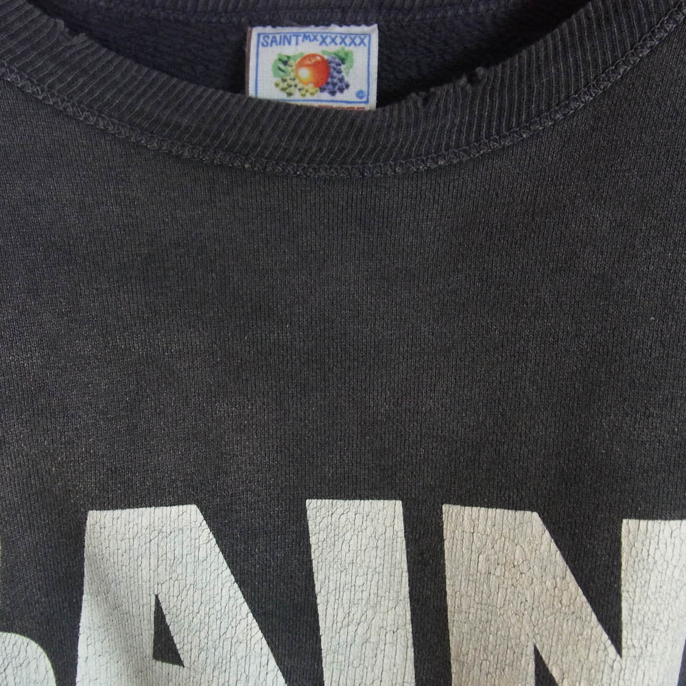 SAINT MICHAEL セントマイケル 24AW SM-YS1-0000-027 Crew Sweat_Saint Black クルーネック スウェット チャコール系 XL【中古】