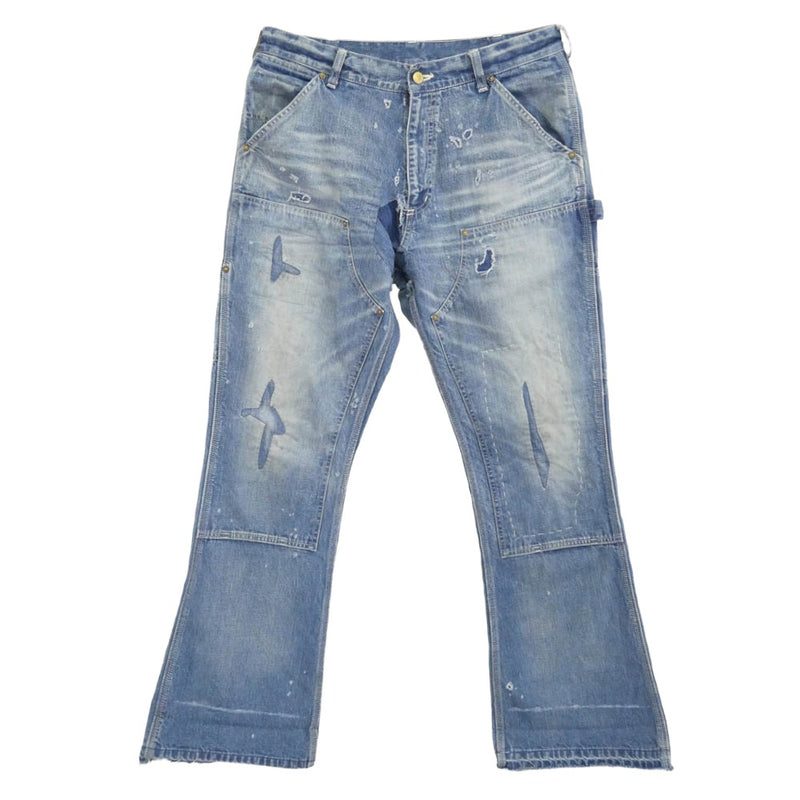 SAINT MICHAEL セントマイケル 24AW SM-YS1-0000-066 DOUBLE KNEE DENIM ダブル ニー デニム パンツ インディゴブルー系 M【中古】