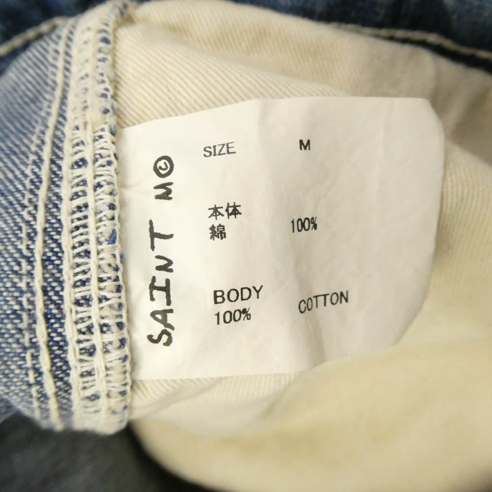 SAINT MICHAEL セントマイケル 24AW SM-YS1-0000-066 DOUBLE KNEE DENIM ダブル ニー デニム パンツ インディゴブルー系 M【中古】