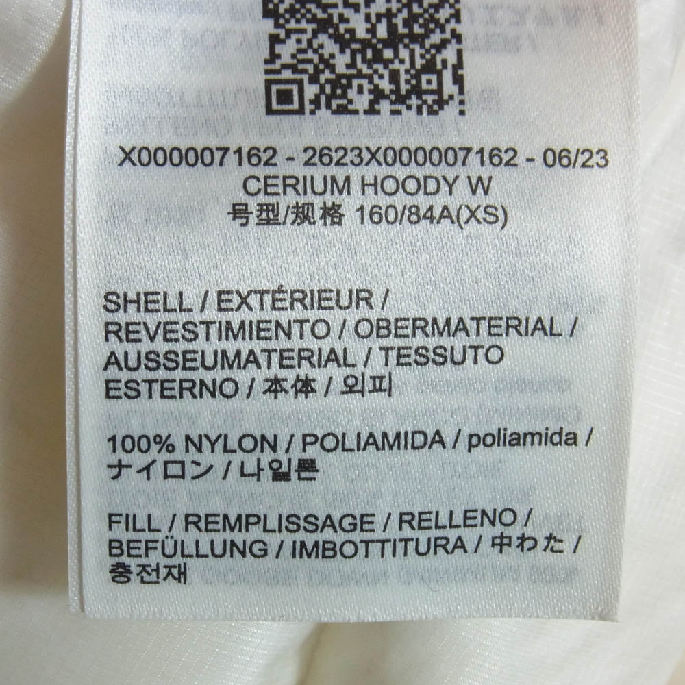 ARC'TERYX アークテリクス X000007162 Cerium Hoody セリウム フーディー ジャケット Arctic Silk XS【中古】