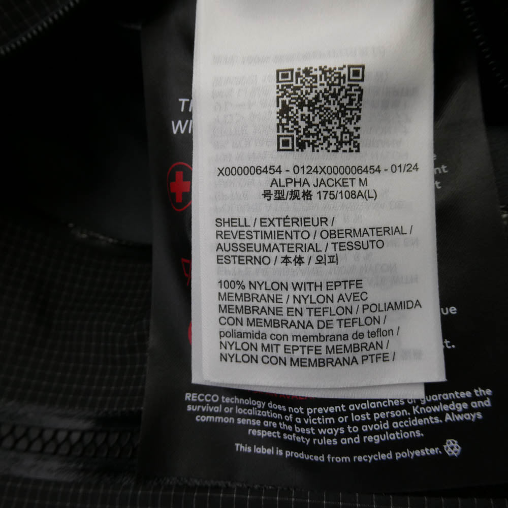 ARC'TERYX アークテリクス X000006454 ALPHA JACKET MEN'S アルファ ジャケット ブラック系 L【極上美品】【中古】