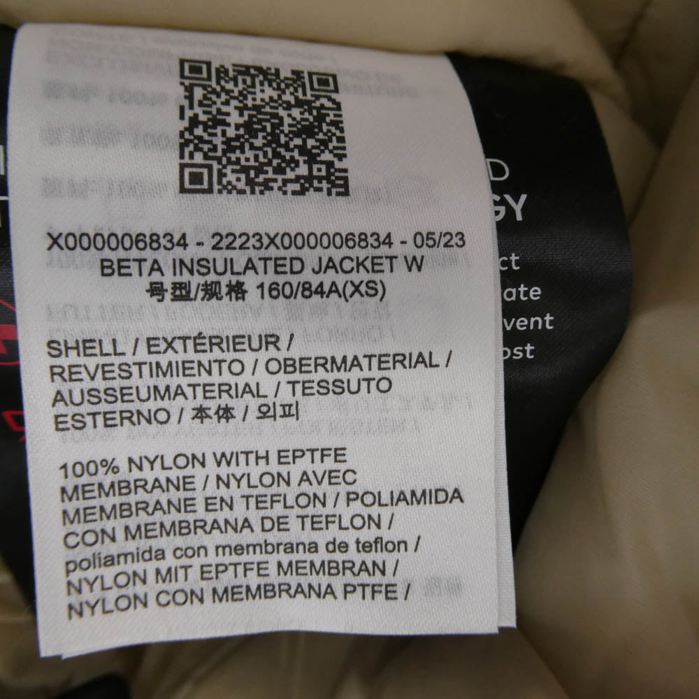 ARC'TERYX アークテリクス X000006834 BETA INSULATED JACKET WOMEN'S ベータ インサレーテッド ウィメンズ Smoke Bluff ジャケット ベージュ系 XS XS【極上美品】【中古】
