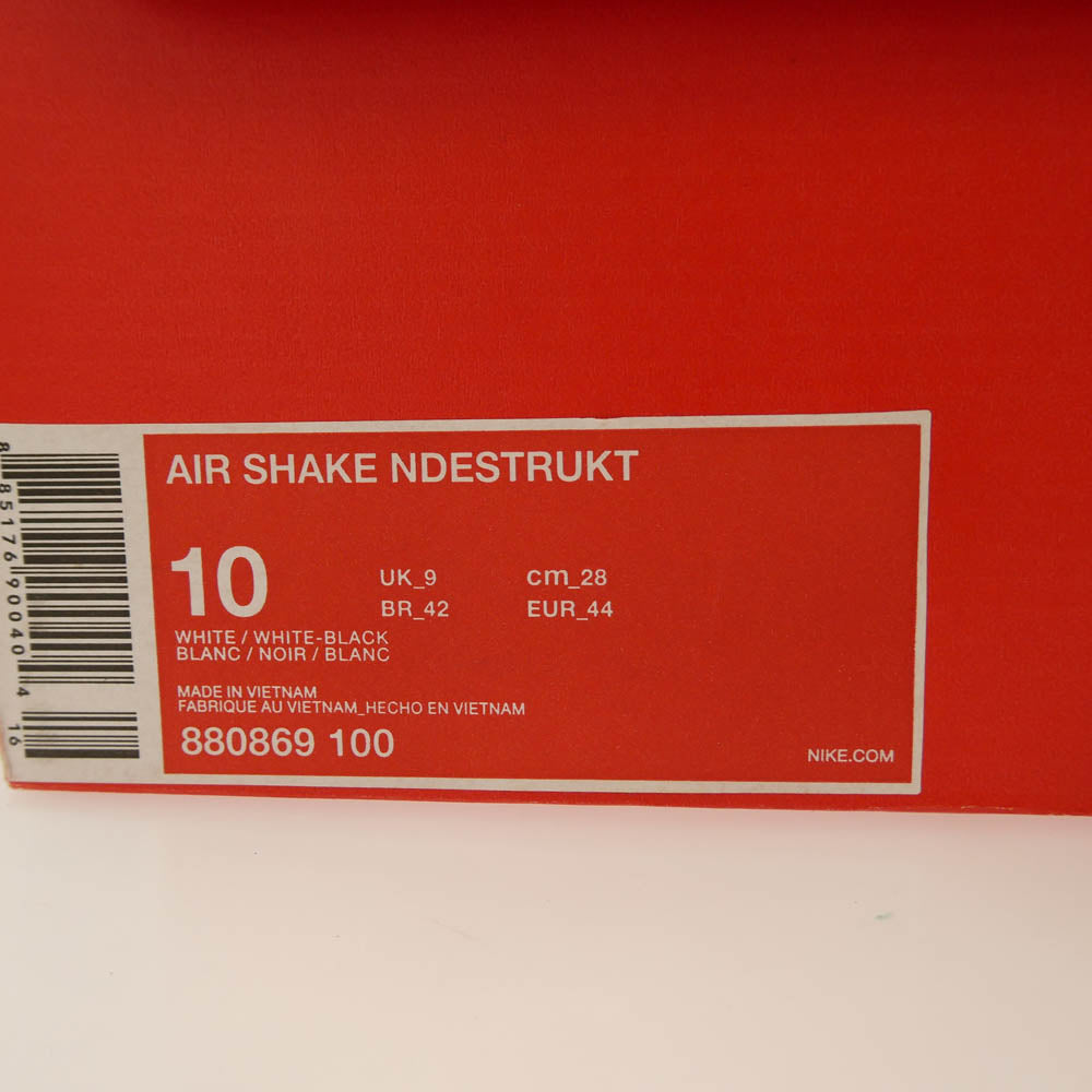 NIKE ナイキ 880869-100 AIR SHAKE NDESTRUKT エアシェイク インデストラクト スニーカー ホワイト系 レッド系 28cm【中古】