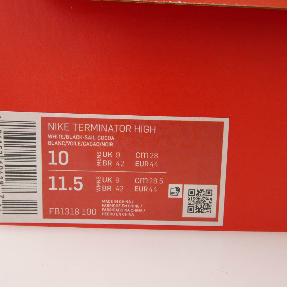 NIKE ナイキ FB1318-100 TERMINATOR HIGH COCOA SNAKE ターミネーター ココアスネーク ハイカットスニーカー ホワイト系 28cm【中古】