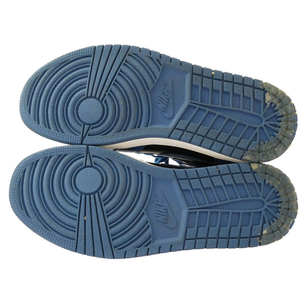 NIKE ナイキ 555088-404 AIR JORDAN 1 RETRO HIGH OG DARK MARINA BLUE エアジョーダン1 レトロ ハイ スニーカー ブルー系 ブラック系 28cm【中古】