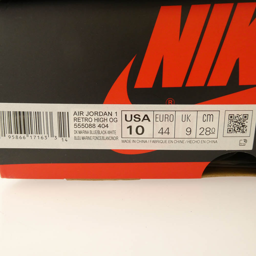 NIKE ナイキ 555088-404 AIR JORDAN 1 RETRO HIGH OG DARK MARINA BLUE エアジョーダン1 レトロ ハイ スニーカー ブルー系 ブラック系 28cm【中古】