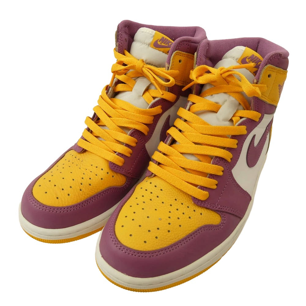 NIKE ナイキ 555088-706 AIR JORDAN 1 RETRO HIGH OG Brotherhood AJ1 エアジョーダン レトロ ブラザーフッド ハイカットスニーカー パープル系 イエロー系 28cm【中古】