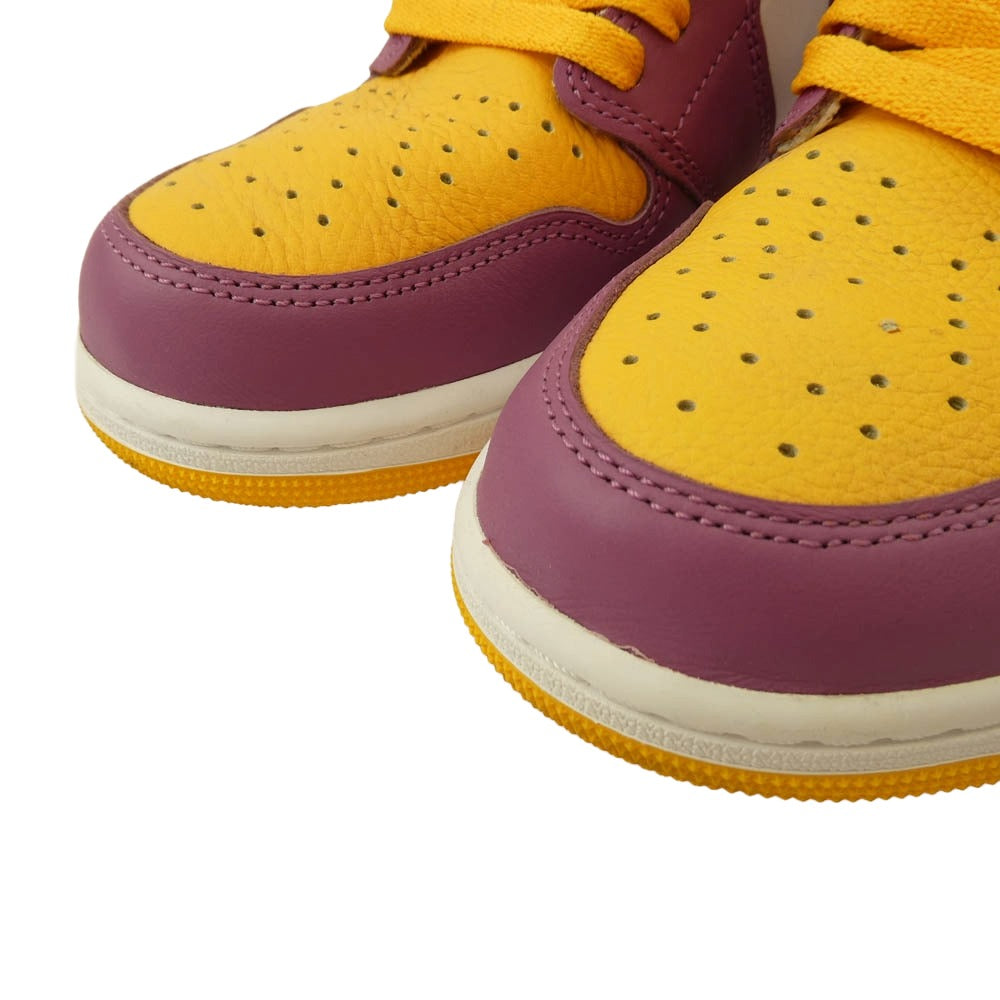 NIKE ナイキ 555088-706 AIR JORDAN 1 RETRO HIGH OG Brotherhood AJ1 エアジョーダン レトロ ブラザーフッド ハイカットスニーカー パープル系 イエロー系 28cm【中古】