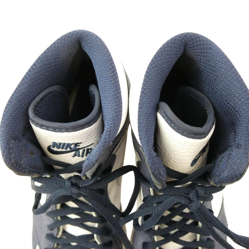 NIKE ナイキ DC1788-100 AIR JORDAN 1 HIGH OG CO.JP MIDNIGHT NAVY エアジョーダン 1 ミッドナイトネイビー ハイカットスニーカー ネイビー系 ホワイト系 27.5cm【中古】