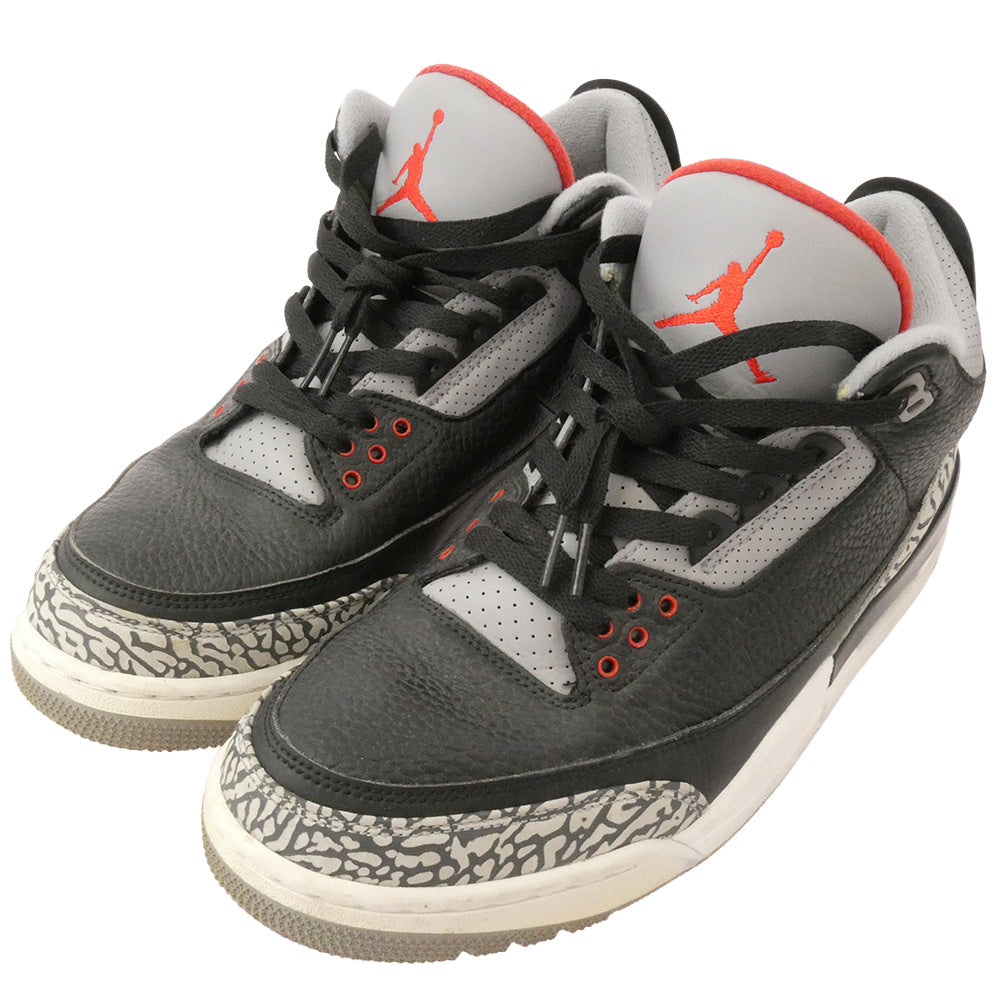 NIKE ナイキ 854262-001 AIR JORDAN 3 RETRO OG BLACK CEMENT エアジョーダン ブラックセメント ハイカットスニーカー ブラック系 グレー系 28cm【中古】