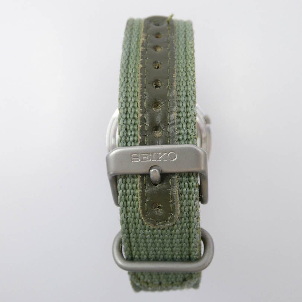 SEIKO セイコー 7S26-02J0 オートマチック 自動巻き 裏スケルトン ミリタリーウ ォッチ 腕時計 カーキ系【中古】