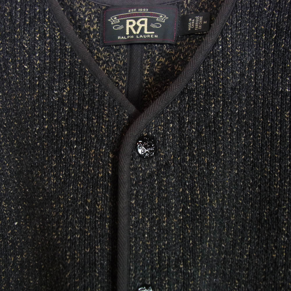 RRL ダブルアールエル コットン シルク ビーチクロス ベスト ブラック系 ブラウン系 M【中古】