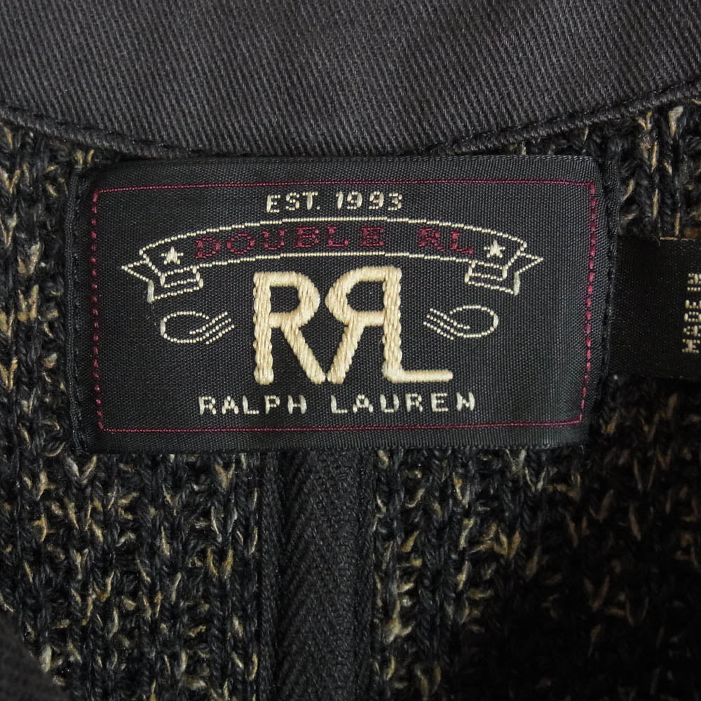 RRL ダブルアールエル コットン シルク ビーチクロス ベスト ブラック系 ブラウン系 M【中古】