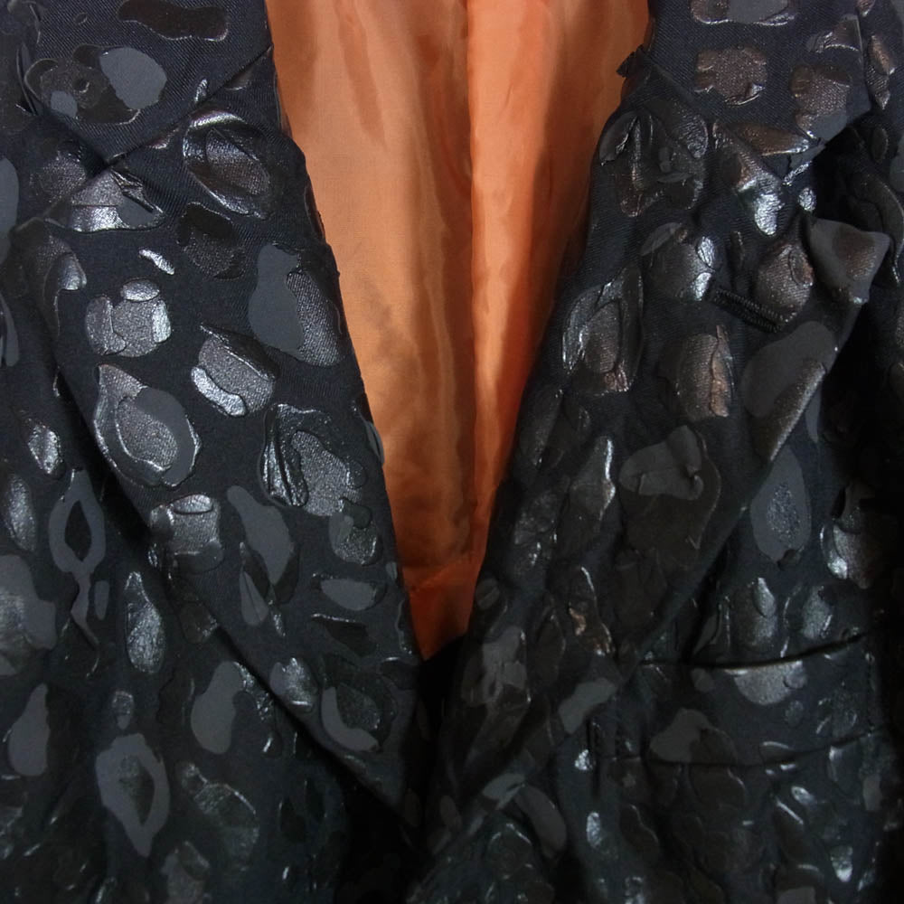 BLACK COMME des GARCONS ブラックコムデギャルソン AD2020 1G-J005 エステル 製品加工 レオパード プリント 皺加工 ジャケット ブラック系 S【中古】
