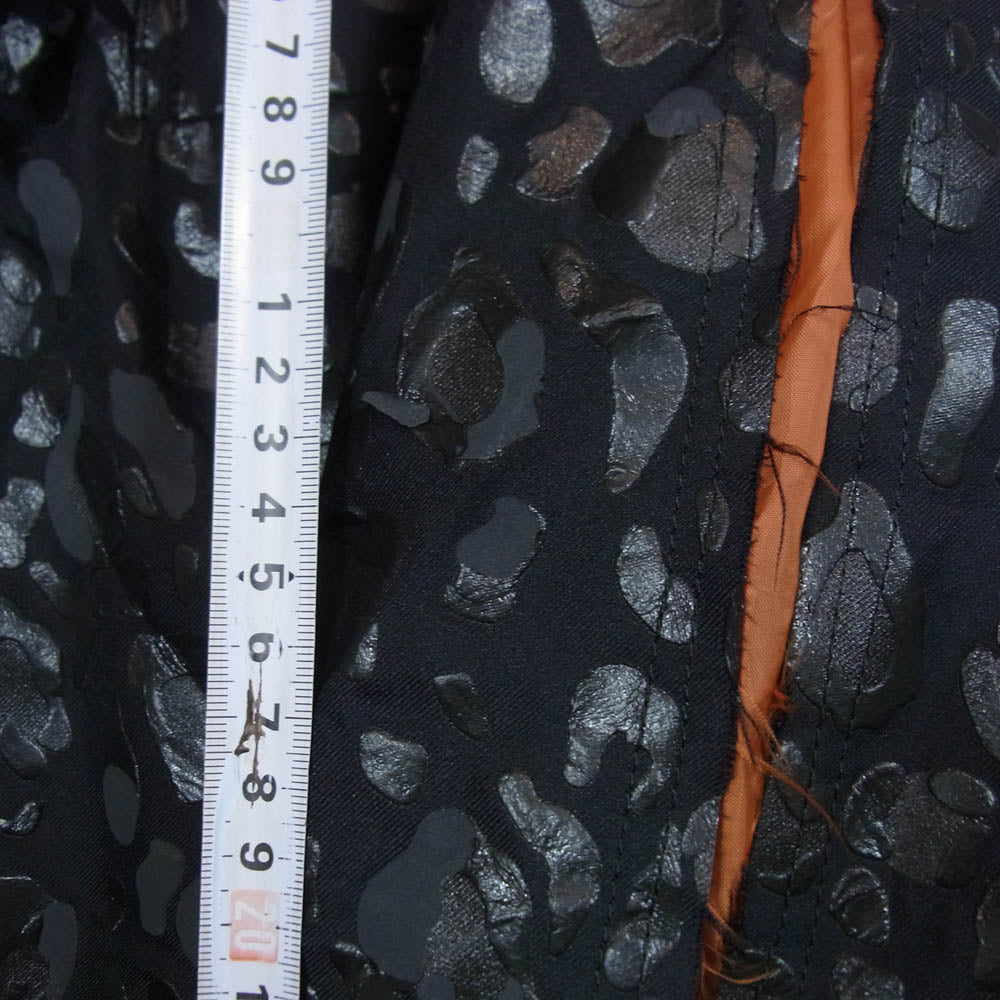 BLACK COMME des GARCONS ブラックコムデギャルソン AD2020 1G-J005 エステル 製品加工 レオパード プリント 皺加工 ジャケット ブラック系 S【中古】
