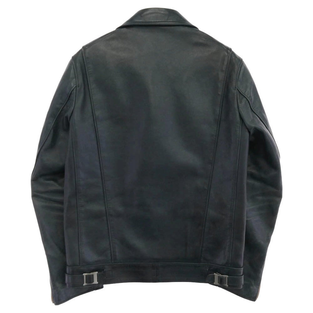 ADDICT CLOTHES アディクトクローズ 2896EX × FULLCOUNT フルカウント Horse-Hide British Riders Jacket ホースハイド ダブル ライダース ジャケット グリーン系 36【中古】