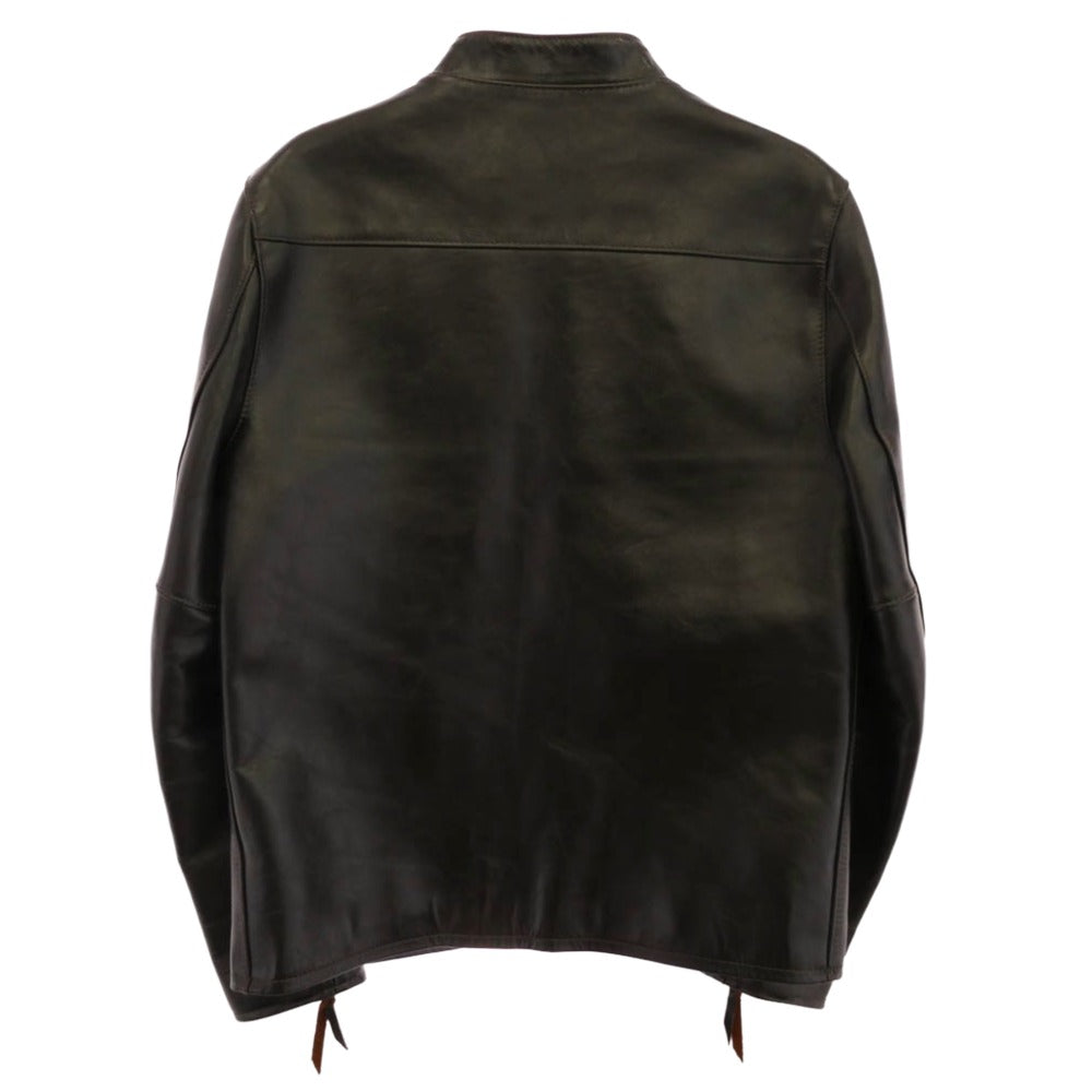 ワイツーレザー ホースハイド ポニーハイド レザー シングルライダース ジャケット ブラック系 40【中古】