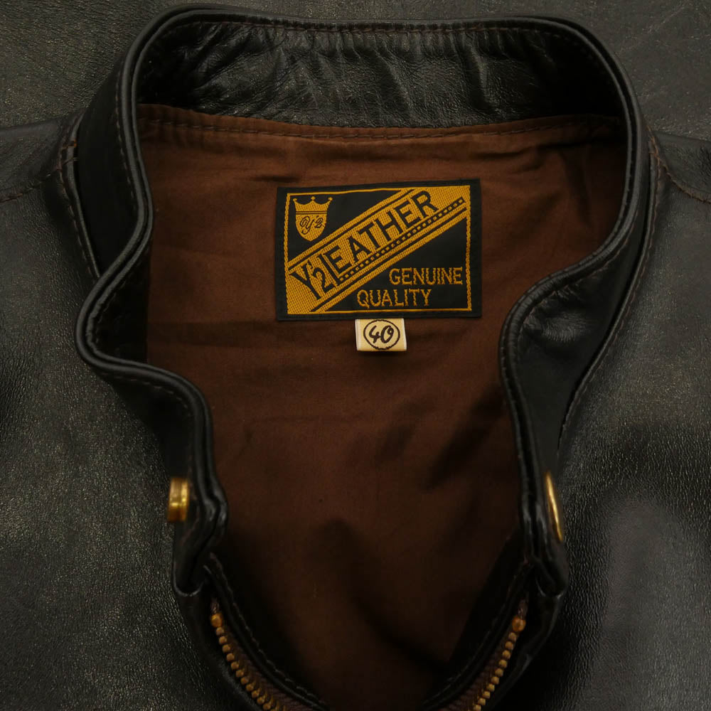 ワイツーレザー ホースハイド ポニーハイド レザー シングルライダース ジャケット ブラック系 40【中古】