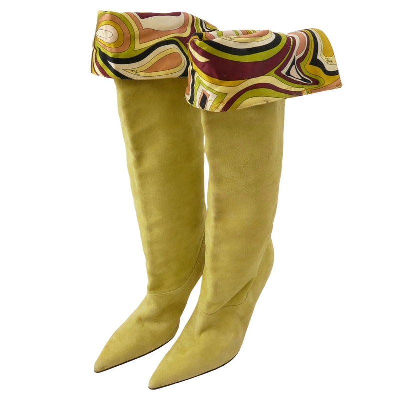 Emilio Pucci エミリオプッチ スエード ニーハイ ブーツ イエロー系 36【中古】