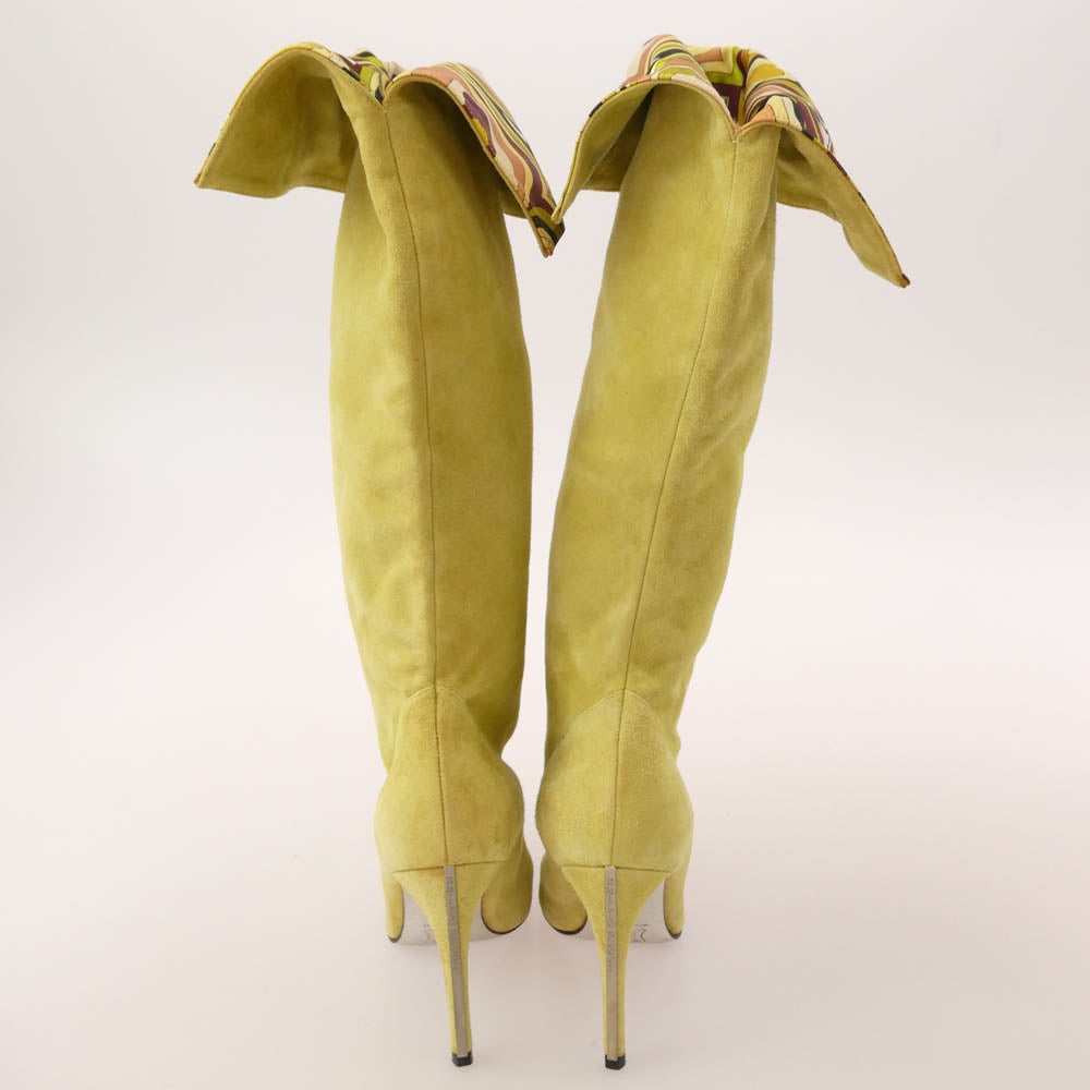Emilio Pucci エミリオプッチ スエード ニーハイ ブーツ イエロー系 36【中古】
