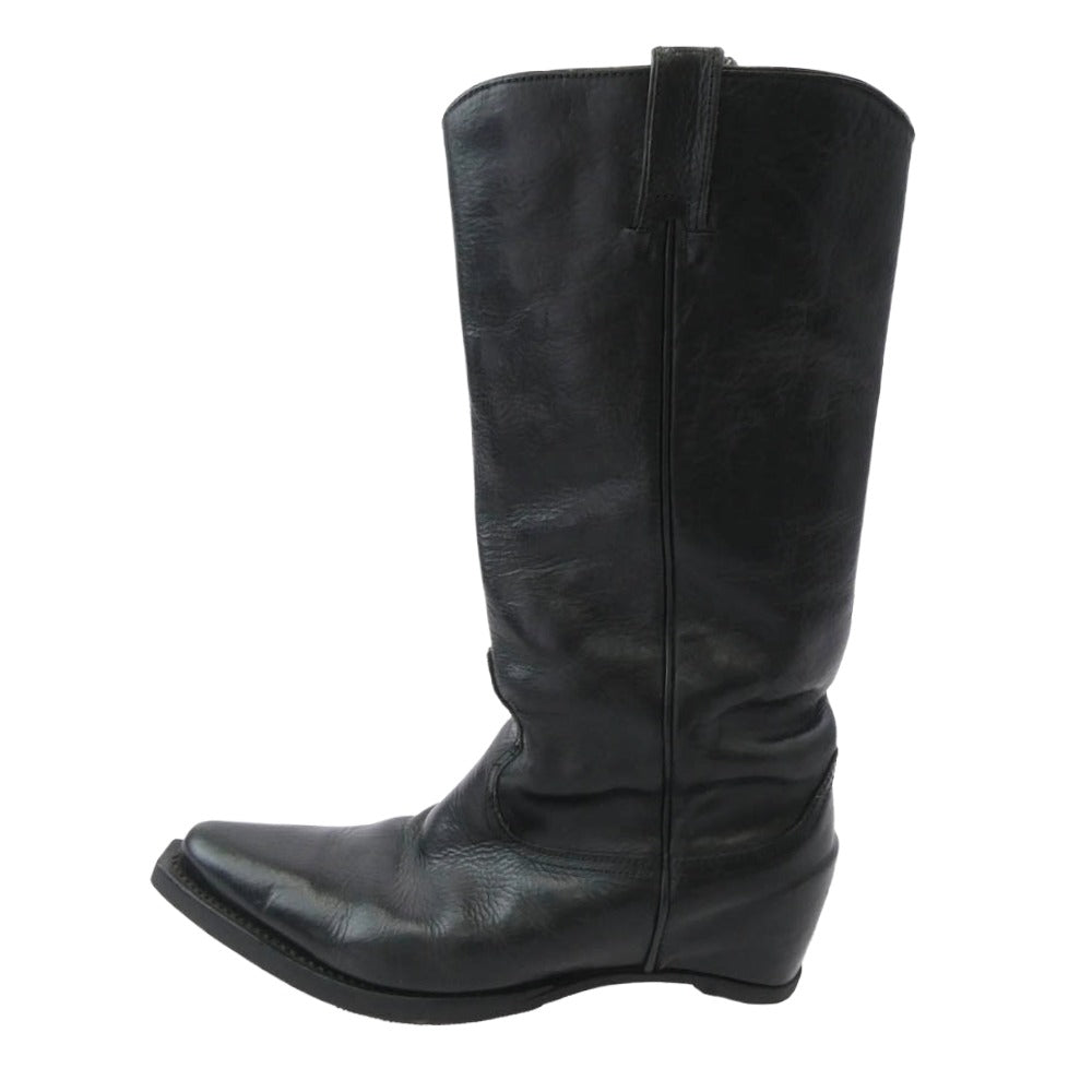 MAISON MARGIELA メゾンマルジェラ 初期 隠しヒール ウエスタン ブーツ ブラック系 38【中古】