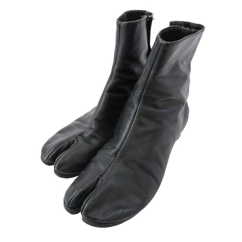 MAISON MARGIELA メゾンマルジェラ TABI BOOTS 足袋 タビ レザー ショート ブーツ ブラック系 38【中古】