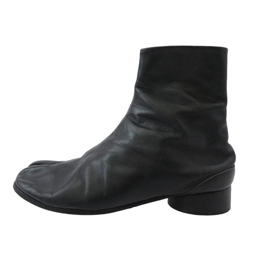 MAISON MARGIELA メゾンマルジェラ TABI BOOTS 足袋 タビ レザー ショート ブーツ ブラック系 38【中古】