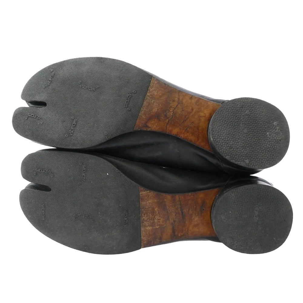 MAISON MARGIELA メゾンマルジェラ TABI BOOTS 足袋 タビ レザー ショート ブーツ ブラック系 38【中古】