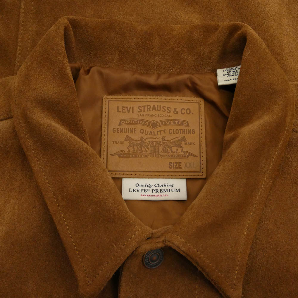 Levi's リーバイス 25SS PREMIUM プレミアム 別注 TYPE III スエード トラッカー ジャケット ブラウン系 XXL【中古】