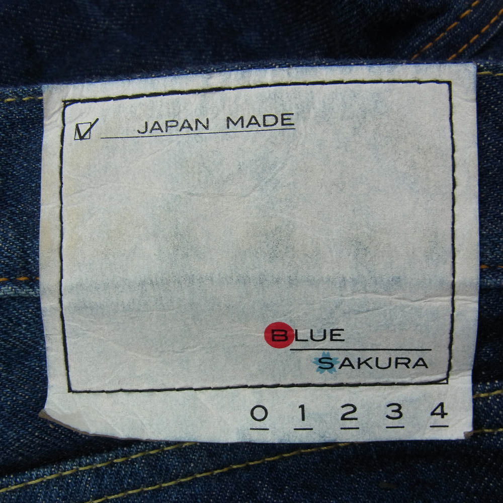 ブルーサクラ 403XXA LEAN セルヴィッチ ボタンフライ デニム パンツ インディゴブルー系 34【中古】