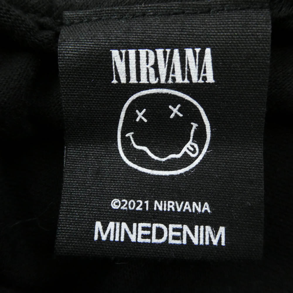 MINEDENIM マインデニム 21SS MND-NV002-99-L2 Nirvana MG Photo Tee ニルヴァーナ フォトプリント 半袖 Tシャツ ブラック系 L【中古】
