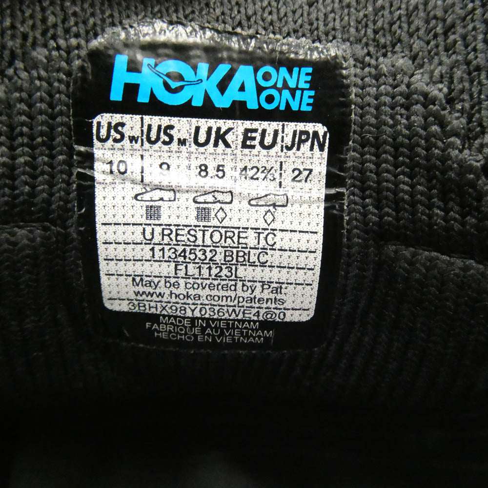 HOKA ONE ONE ホカ オネオネ 1134532 BBLC RESTORE TC リストアティーシー スリッポン スニーカー チャコール系 27cm【中古】