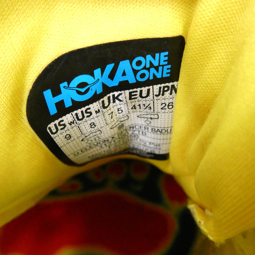 HOKA ONE ONE ホカ オネオネ 1171360-ZTB Spencer Badu × Hoka Elevon ×Yellow Black スペンサーバドゥ ホカ エレボンX イエロー ブラック スニーカー イエロー系 ブラック系 26cm【中古】