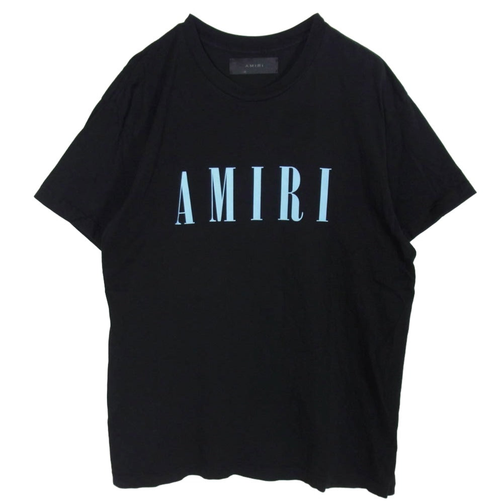 AMIRI アミリ ロゴプリント クルーネック 半袖 Tシャツ カットソー ブラック系 XS【中古】
