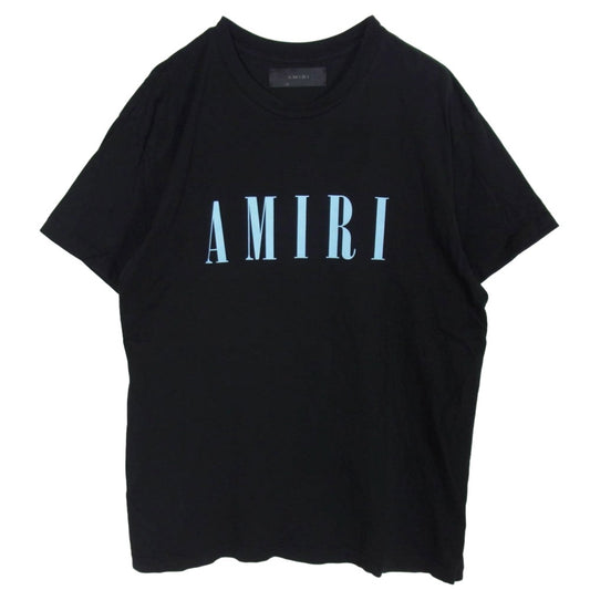 AMIRI アミリ ロゴプリント クルーネック 半袖 Tシャツ カットソー ブラック系 XS【中古】