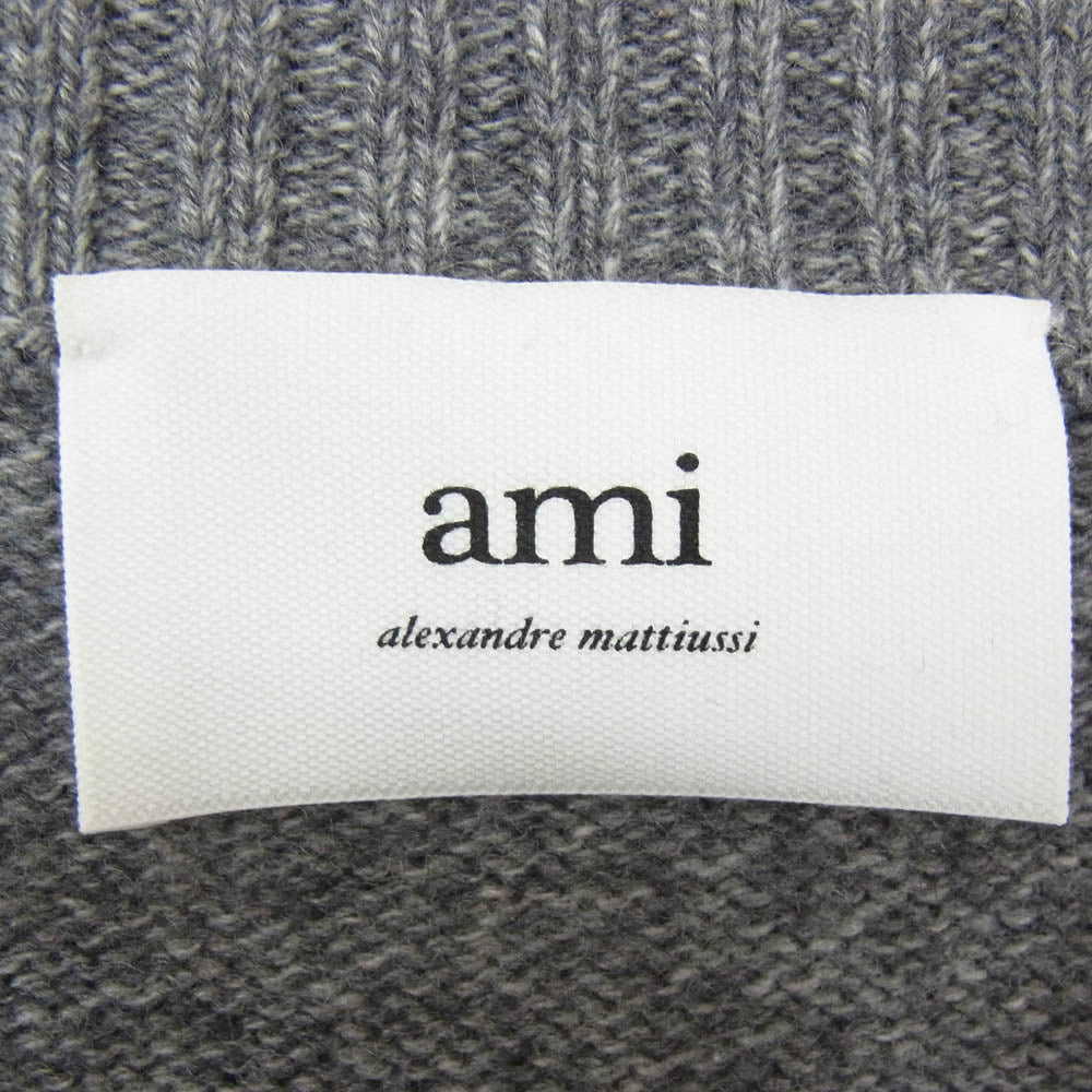 AMI PARIS アミパリス HKC127.005 DE COEUR ウール カシミア カシミヤ Vネック カーディガン グレー系 L【中古】